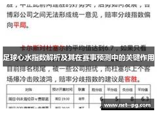 足球心水指数解析及其在赛事预测中的关键作用