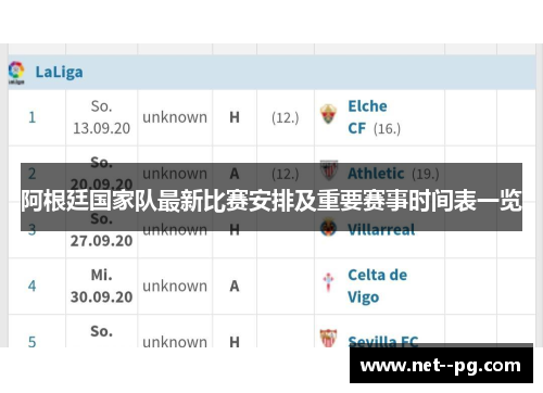 阿根廷国家队最新比赛安排及重要赛事时间表一览